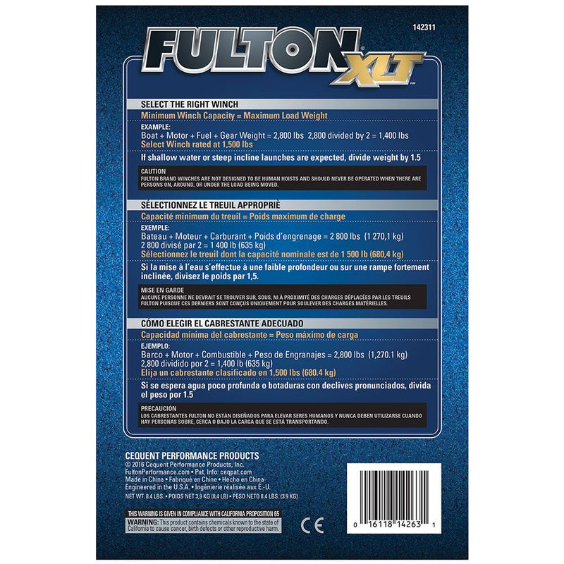 Load image into Gallery viewer, Fulton XLT Marine Trailer Winch, Single-Speed, 1,500 lbs. Capacity, 20 ft. Strap, 8 in. Handle
