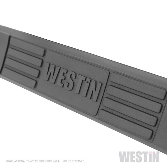 Westin E-Series 3 Inch Round Nerf Bars, Dual Step Pad - Black Powder Coat Steel fits 1999-2016 Ford F-250SD/F-350SD Crew Cab and 2008-2016 F-450SD Crew Cab Models