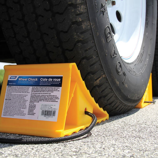 Wheel Chock with Rope Handle, Yellow