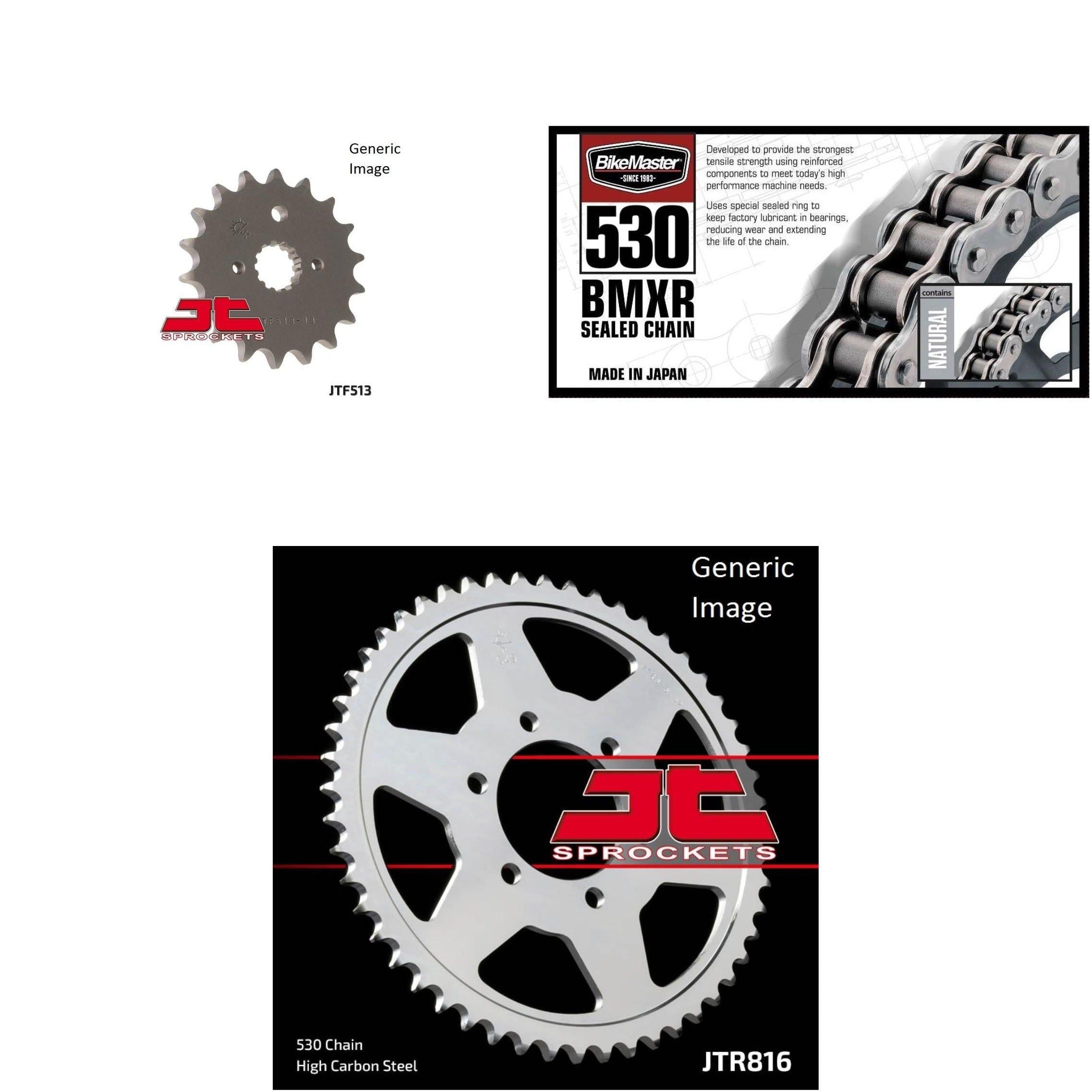 530 BMXR Chain Natural, Front & Rear Sprocket Kit for SUZUKI GSX-R750 1990-1992