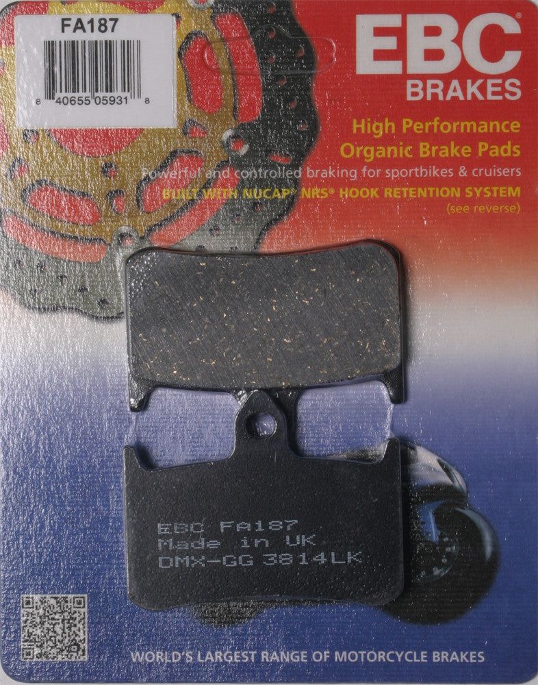Load image into Gallery viewer, EBC 1 Pair Premium SFA Organic OE Replacement Brake Pads MPN FA187
