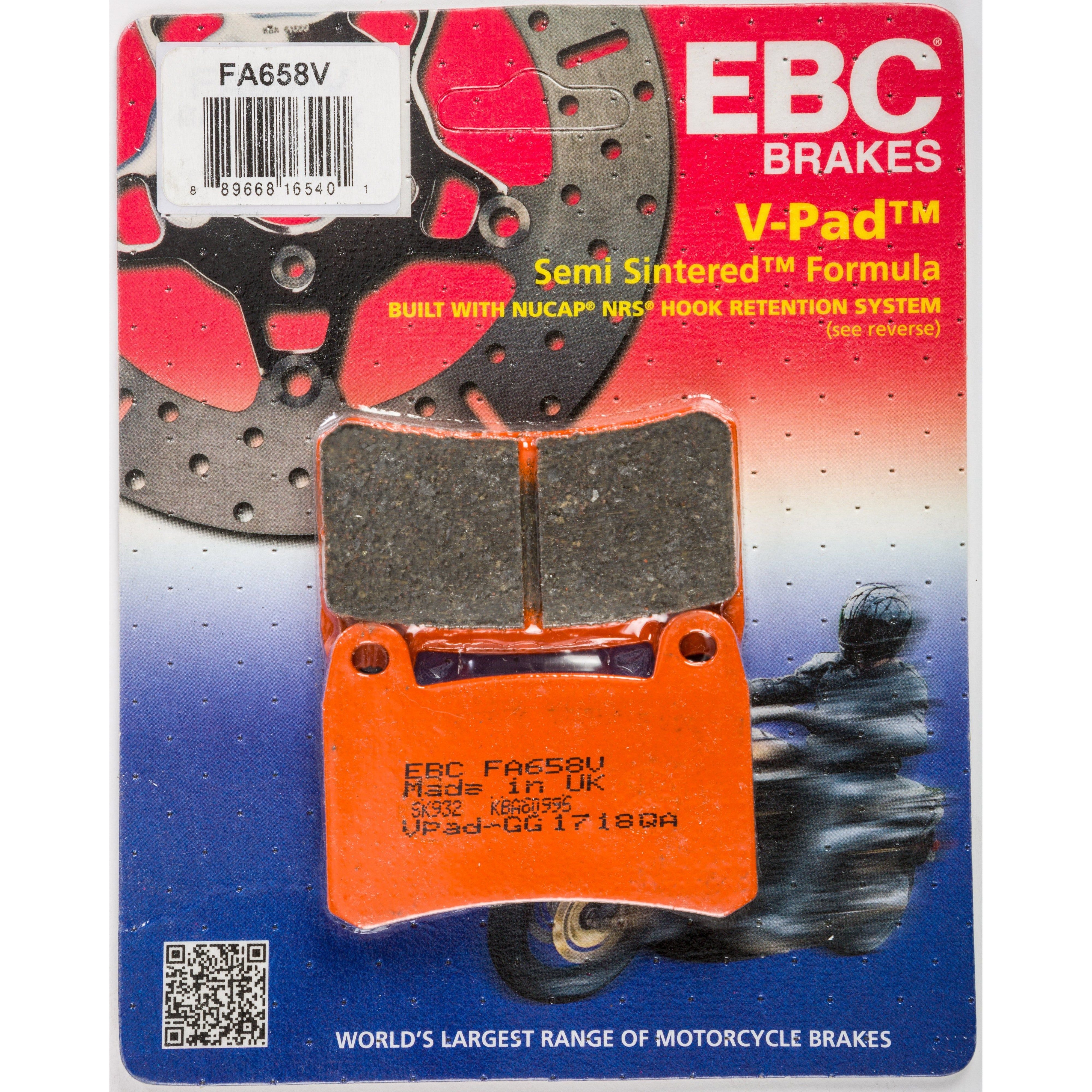 EBC 1 Pair V-Pad Semi-Sintered Touring Brake Pads MPN FA658V
