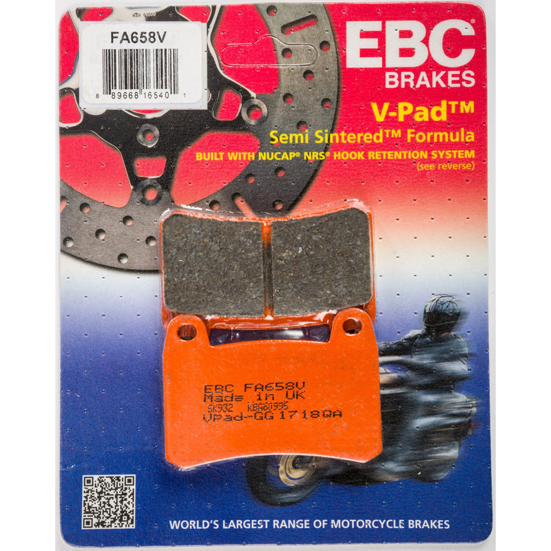 Load image into Gallery viewer, EBC 1 Pair V-Pad Semi-Sintered Touring Brake Pads MPN FA658V
