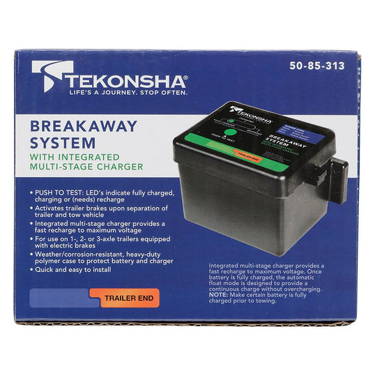 Breakaway System, 1 to 3 Axle Trailers, Push to Test LED, with Integrated Multi-Stage Charger