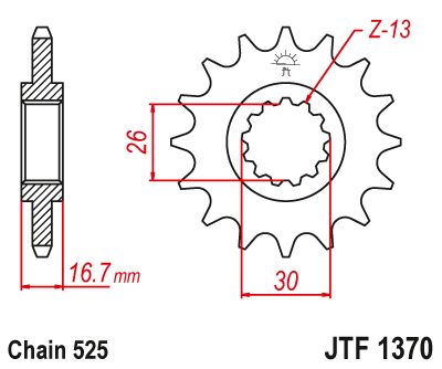 Load image into Gallery viewer, JT Sprockets Front Steel Countershaft Sprocket 16 Tooth 16T 525 Chain
