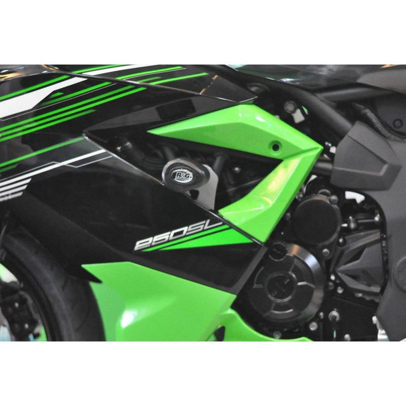 Load image into Gallery viewer, R&amp;G Racing Black Aero Style Crash Protectors For 2019-2024 Kawasaki Ninja 125
