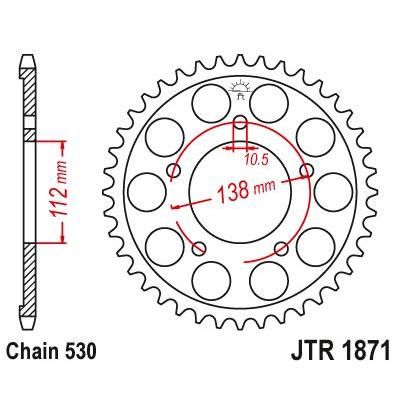 Load image into Gallery viewer, JT Sprockets Rear Steel Sprocket 48 Tooth 48T 530 Chain JTR1871.48
