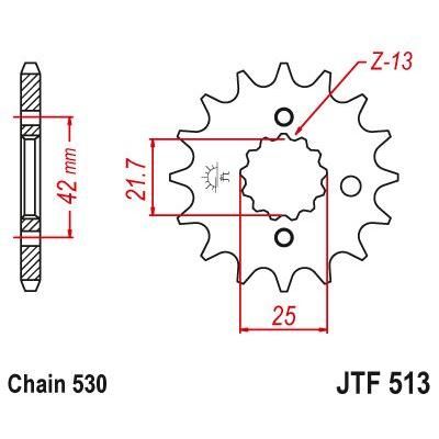 Load image into Gallery viewer, JT Sprockets Front Steel Countershaft Sprocket 13 Tooth 13T 530 Chain JTF513.13
