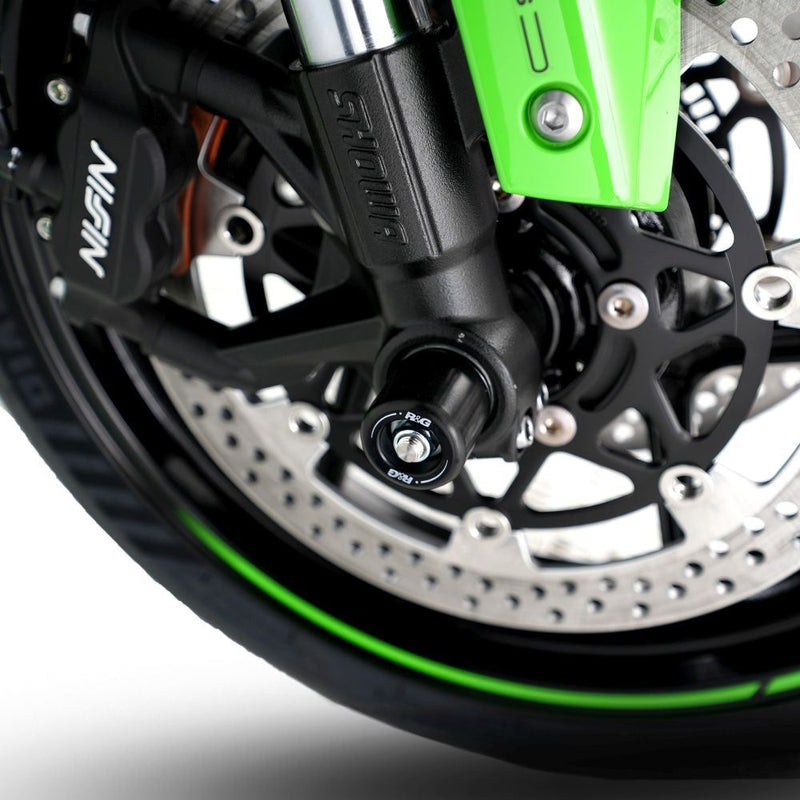 Load image into Gallery viewer, R&amp;G Racing Black Fork Protectors For 2015-2024 Kawasaki Ninja ZX6R ZX636
