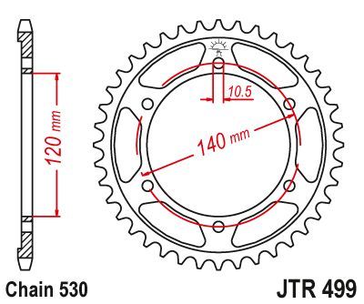 Load image into Gallery viewer, JT Sprockets Rear Steel Sprocket 43 Tooth 43T 530 Chain JTR499.43
