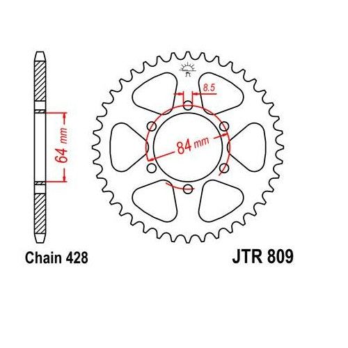 Steel Rear Sprocket 53T for Street SUZUKI TC100 1976-1977