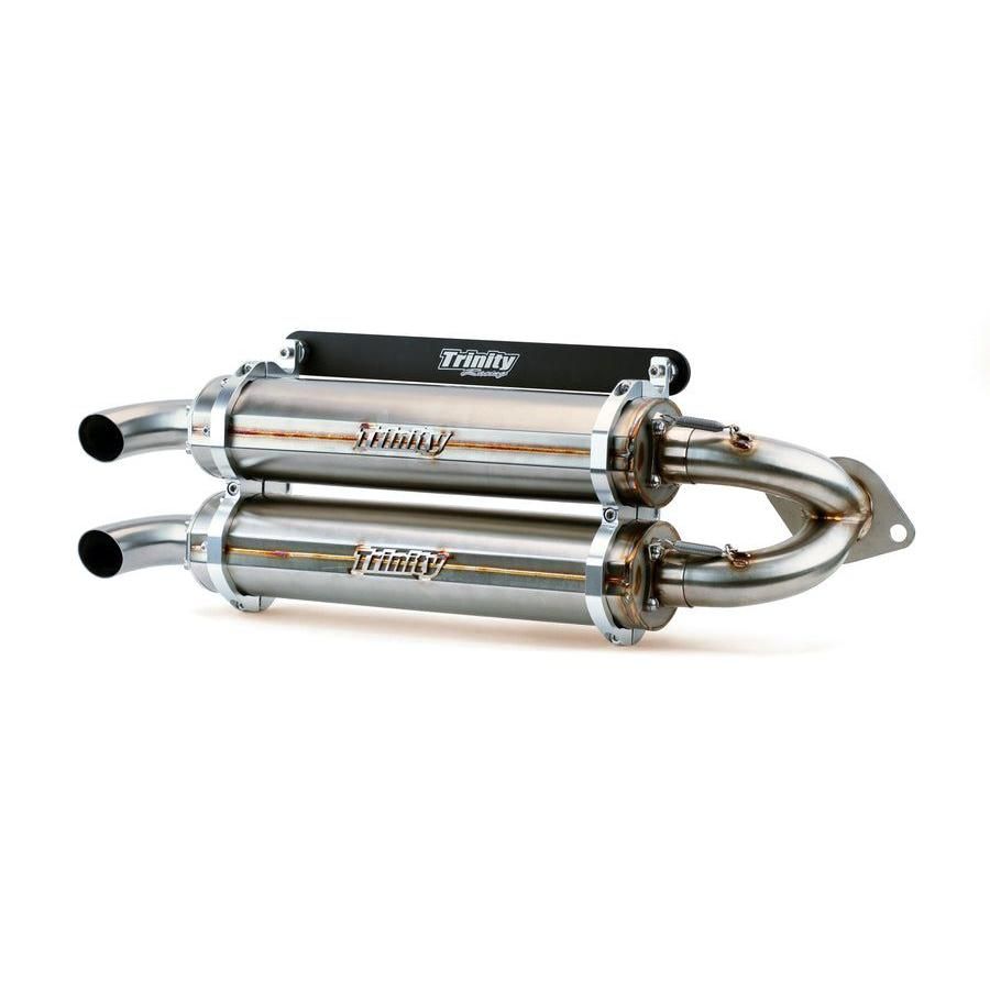 Trinity Racing Stage 5 Dual Slip On Exhaust Stainless Steel Muffler TR-4118S-SS