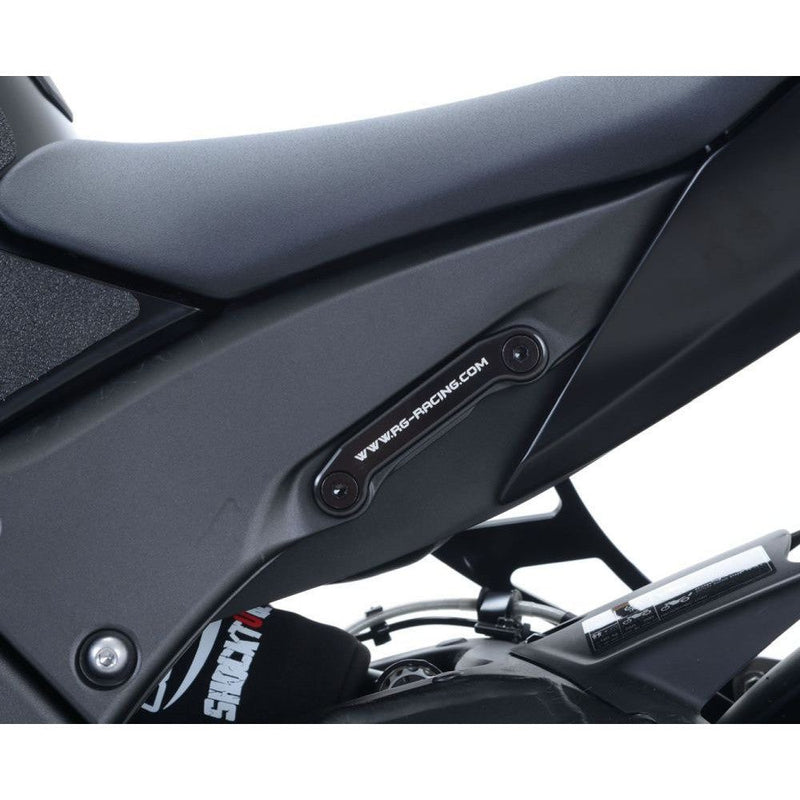 Load image into Gallery viewer, R&amp;G Racing Black Rear Foot Rest Delete Blanking Plates For 2015-2019 Kawasaki Ninja ZX10R ZX1000
