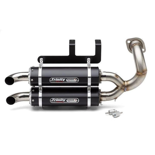 Trinity Racing Stage 5 Dual Slip On Exhaust Black Muffler TR-4181S-BK