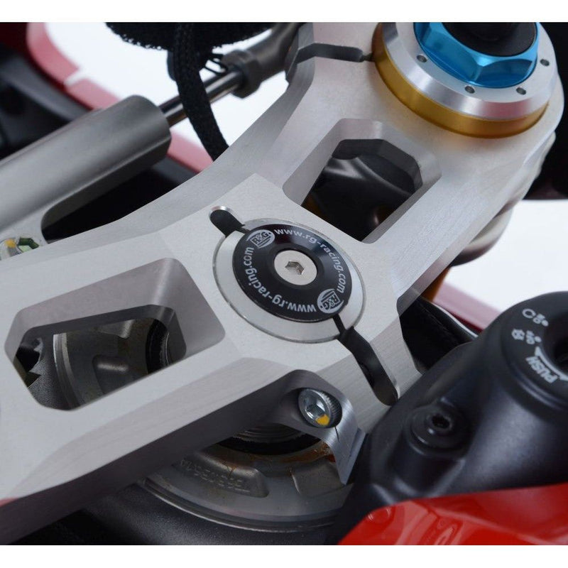 Load image into Gallery viewer, R&amp;G Racing Black Top Yoke Cap For 2020 Ducati Panigale V4 R
