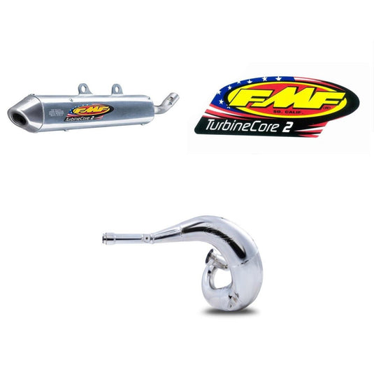 Gnarly Exhaust Pipe & Turbinecore2 Silencer w/ Decal KAWASAKI KDX220 1995-2006