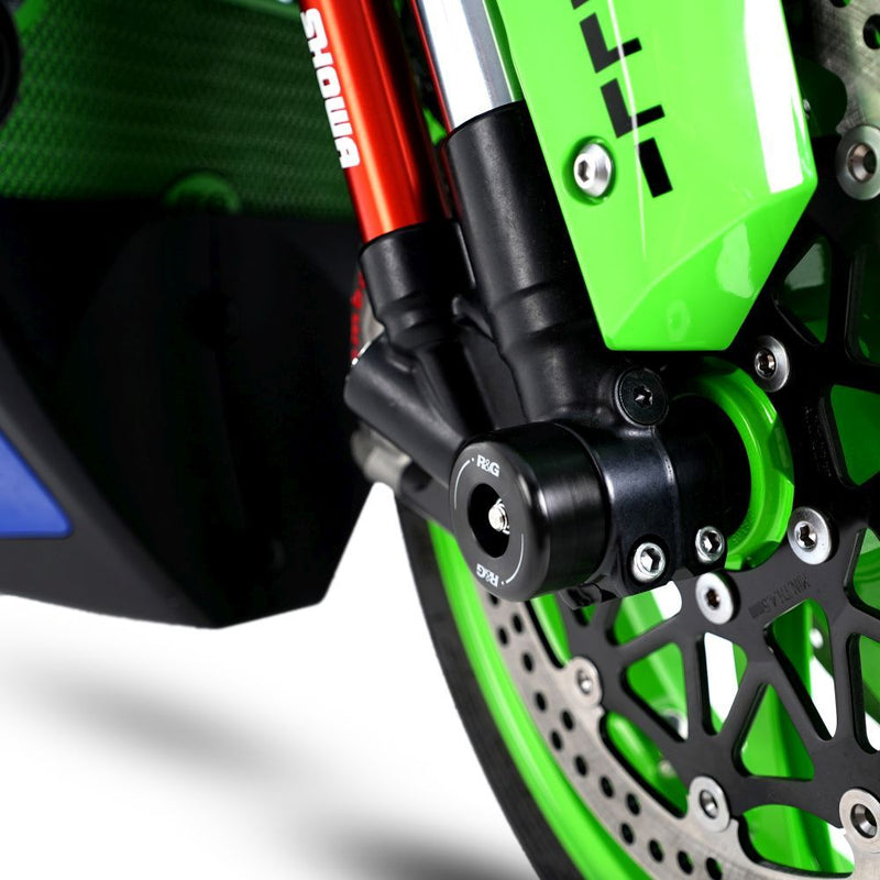 Load image into Gallery viewer, R&amp;G Racing Black Fork Protectors For 2016-2019 Kawasaki Ninja ZX10R ZX1000
