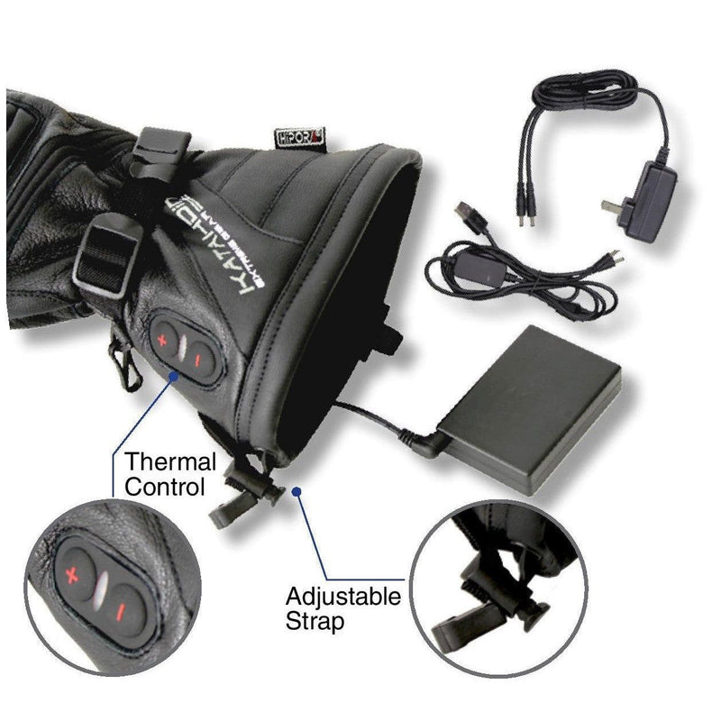 Load image into Gallery viewer, Katahdin Heated Snowmobile Gloves XS 100% Waterproof Genuine Leather
