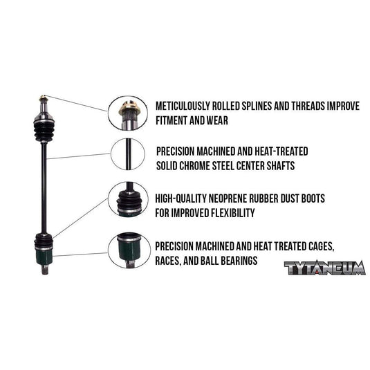 Tytaneum OE Style Front/Rear CV Axle Set For 2017 Polaris Sportsman 570 EPS Utlity Edition