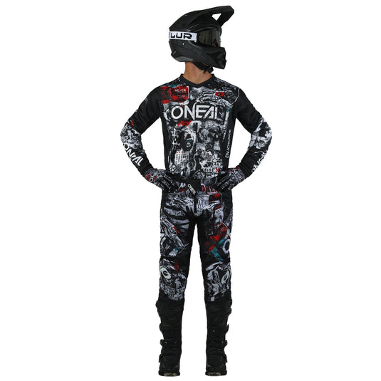 Motocross Jersey 242 O'Neal Element Attack Black / White Motocross Jersey