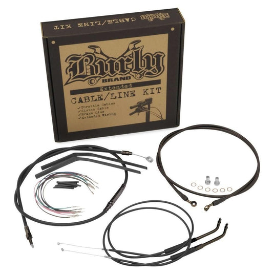 Burly Brand T-Bar Cable and Brake Line Kit 14" Black - B30-1196
