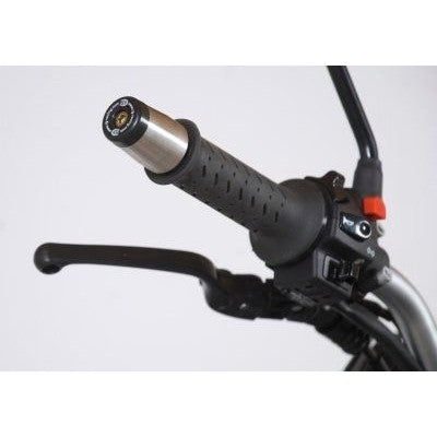 Load image into Gallery viewer, R&amp;G Racing Black Bar End Sliders For 2012-2013 Husqvarna TR650 Strada
