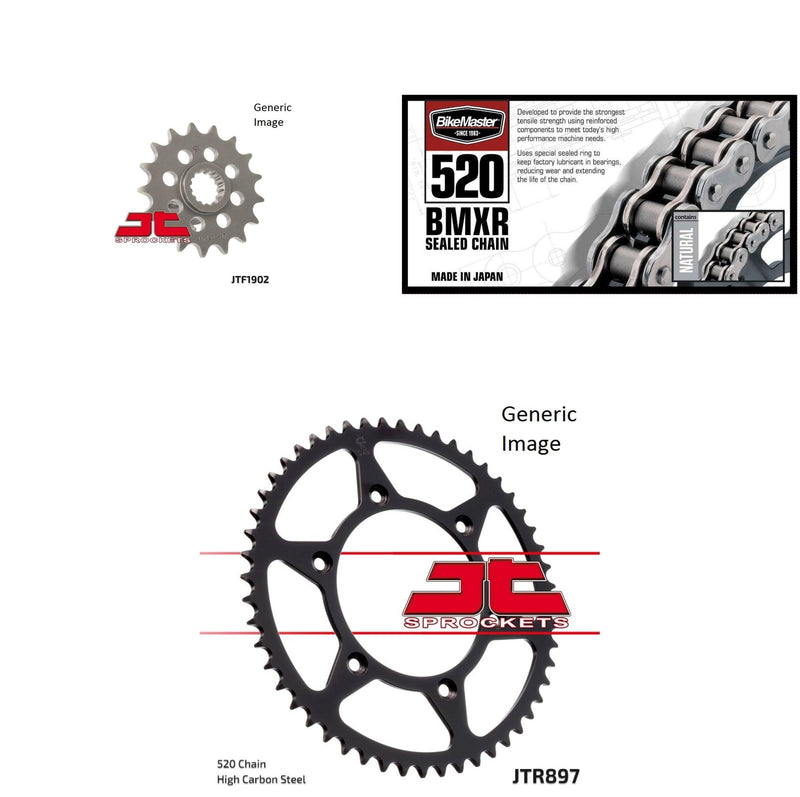 Load image into Gallery viewer, 520 BMXR Chain Natural, Front &amp; Rear Sprocket Kit for KTM 660 SMC 2003-2004
