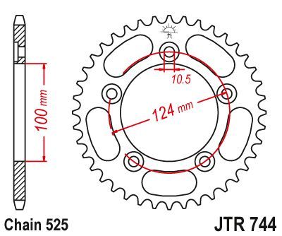 Load image into Gallery viewer, JT Sprockets Rear Steel Sprocket 39 Tooth 39T 525 Chain JTR744.39
