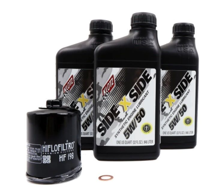 Load image into Gallery viewer, Klotz Synthetic 5W/50 Oil Change Kit with Hiflo Filter For Polaris Ranger 900
