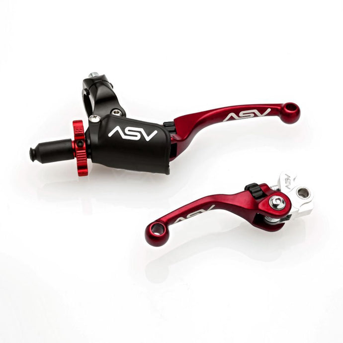 ASV Red F4 Quad Model Shorty Clutch + Brake Lever Pro Pack For Honda TRX450R Kick Start 2004-2012