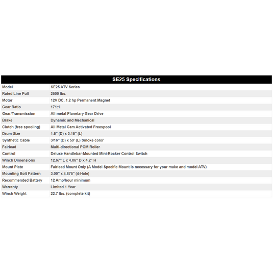 KFI 2500 lb Assault Winch And Optional Mount