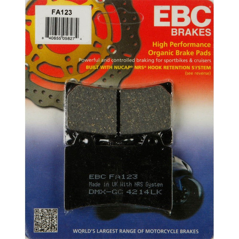 Load image into Gallery viewer, EBC 1 Pair FA Series Organic Replacement Brake Pads MPN FA123
