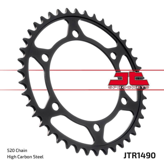 JT Sprockets Rear Steel Sprocket 42 Tooth 42T 520 Chain For Kawasaki Vulcan 500 EN500C LTD 2006-2009 JTR1490.42
