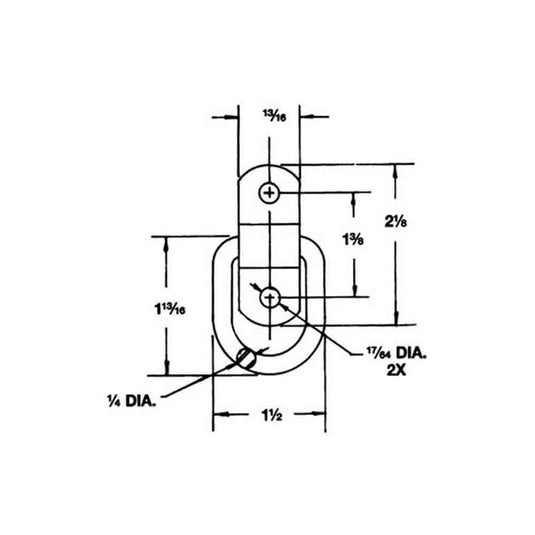 Buyers Products, 1/4 Inch Rope Ring With 2-Hole Mounting Bracket, Zinc Plated