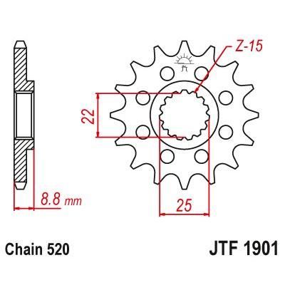 JT Sprockets Front Steel Sprocket 14 Tooth 14T 520 Chain For BETA RR 400 2005-2009 JTF1901.14