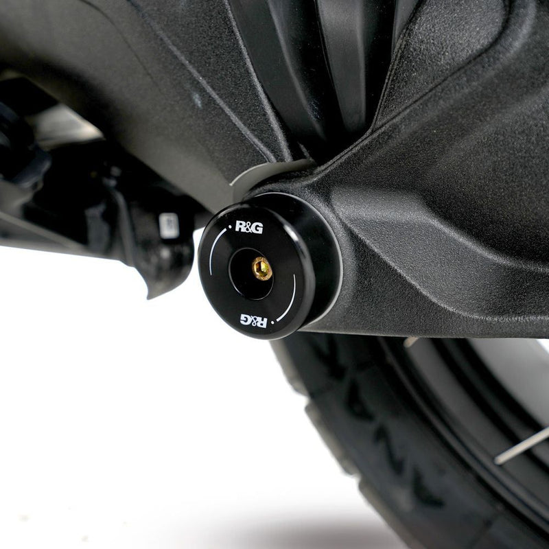 Load image into Gallery viewer, R&amp;G Racing Black Swingarm Shaft Protectors For 2006 BMW HP2

