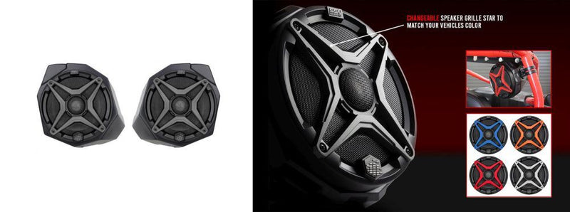Load image into Gallery viewer, SSV Works Front Kick 6.5&quot; Speaker Pods With Grey Grills For Can-Am Maverick X3 17-22

