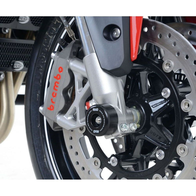 Load image into Gallery viewer, R&amp;G Racing Black Fork Protectors For 2011-2012 Triumph Speed Triple
