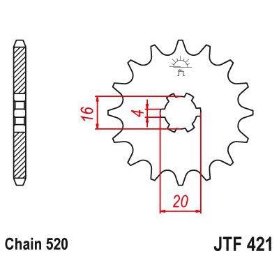 Load image into Gallery viewer, JT Sprockets Front Steel Countershaft Sprocket 11 Tooth 11T 520 Chain JTF421.11
