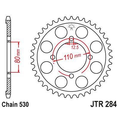 JT Sprockets Rear Steel Sprocket 40 Tooth 40T 530 Chain JTR284.40