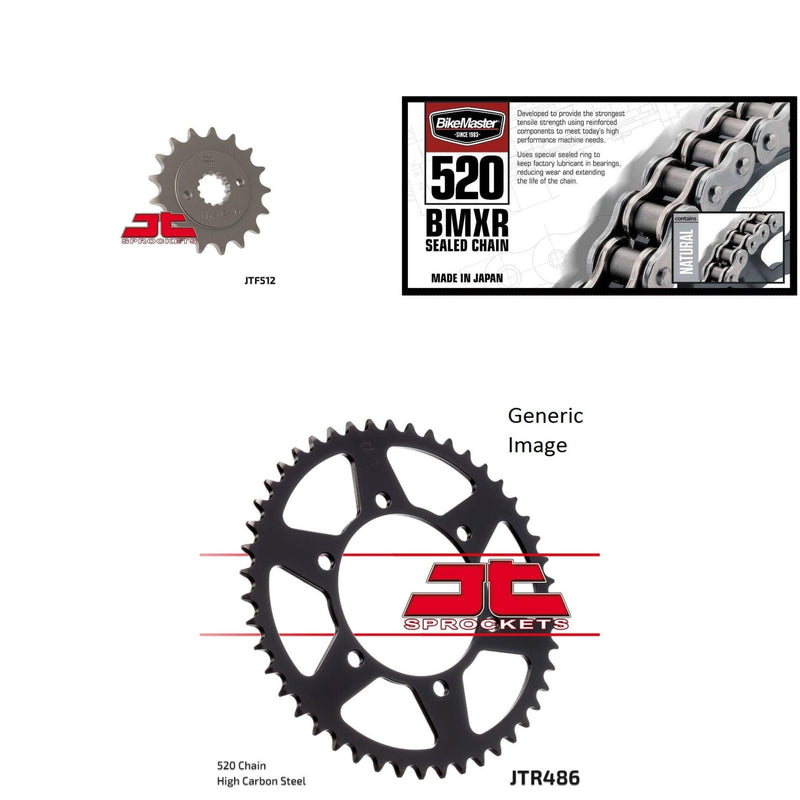 Load image into Gallery viewer, 520 BMXR Chain Nat,Front &amp; Rear Sprocket Kit KAWASAKI ZR550B Zephyr 1990-1993
