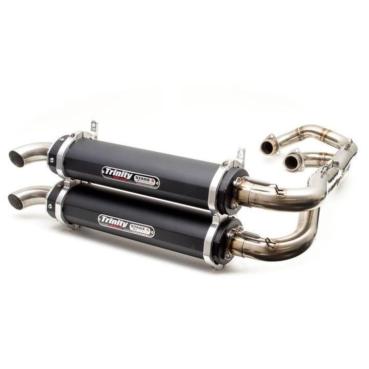 Trinity Racing Stage 5 Dual Full System Exhaust Black Muffler TR-4162D-BK