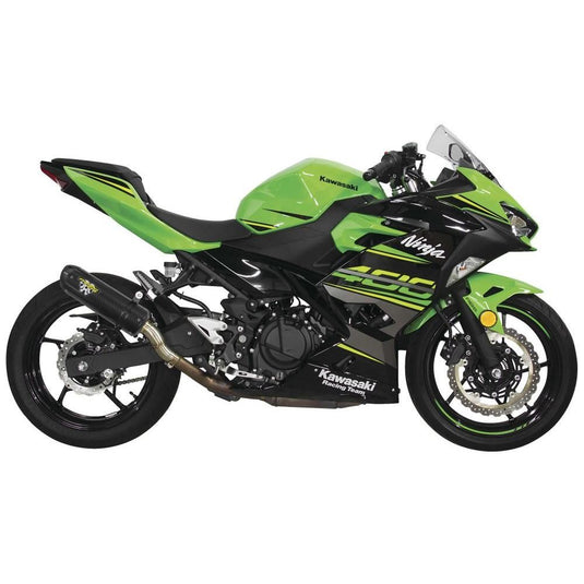 Two Brothers Racing Storm Series Hurricane Carbon Fiber Slip-On Exhaust For Kawasaki Ninja 400 2018-2020