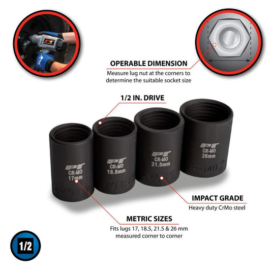 4 pc. Lug Nut Removal Socket Set