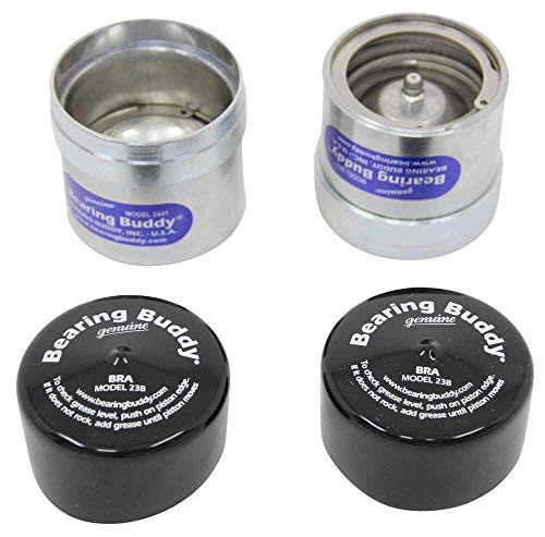 Load image into Gallery viewer, Bearing Buddy (4) 2.441" Chrome for Boat Trailer with Protective Bra - Wheel Center Caps 2441 (2 Pairs)
