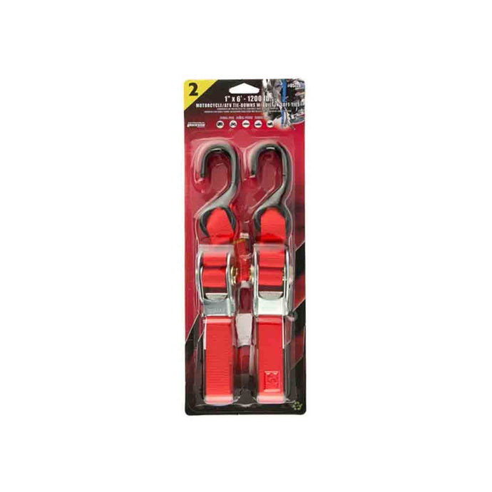 Pair of Over-Center Cam Buckle Tie-Down Straps