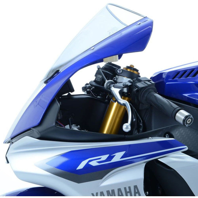 Load image into Gallery viewer, R&amp;G Racing Black Mirror Delete Blanking Plates For 2015-2019 Yamaha YZF R1
