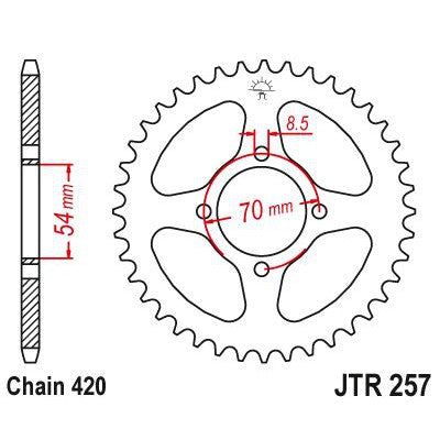 Load image into Gallery viewer, JT Sprockets Rear Steel Sprocket 34 Tooth 34T 420 Chain JTR257.34
