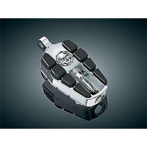 Load image into Gallery viewer, Kuryakyn Chrome ISO Zombie Skull Rubber Footpeg Male Mount Pegs Set Pair Harley
