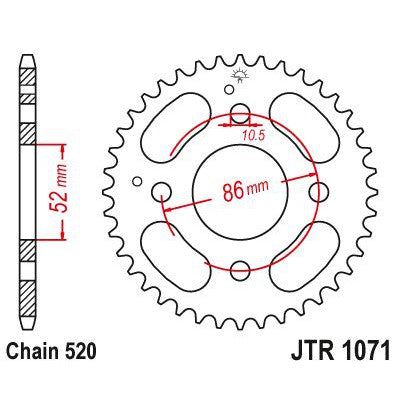 Load image into Gallery viewer, JT Sprockets Rear Steel Sprocket 30 Tooth 30T 520 Chain JTR1071.30
